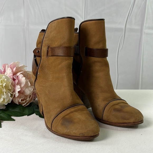 rag & bone Shoes - Rag & Bone Brown Suede Leather Wrap Strap Kinsey Ankle Heeled Boot Size 39